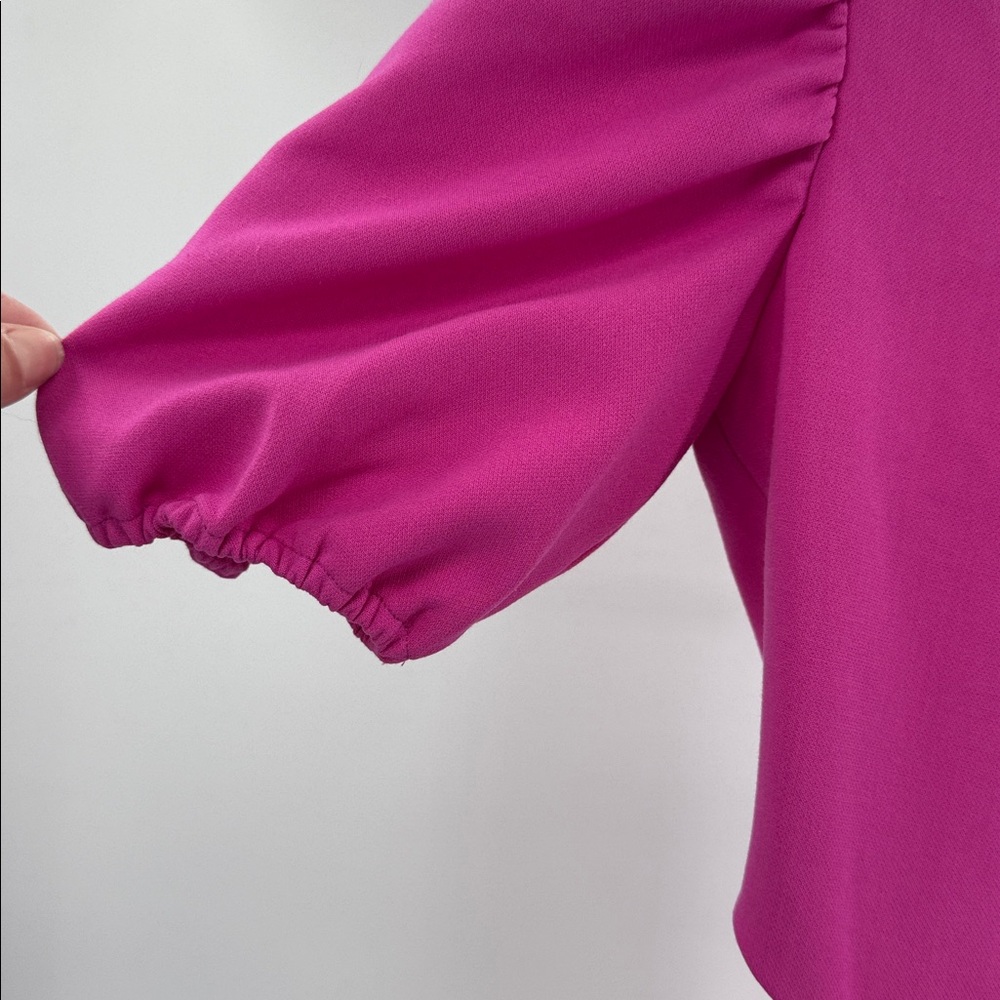 French Connection Fuchsia Puff Sleeve Mini Dress 6 party HOCO wedding event - Picture 10 of 14